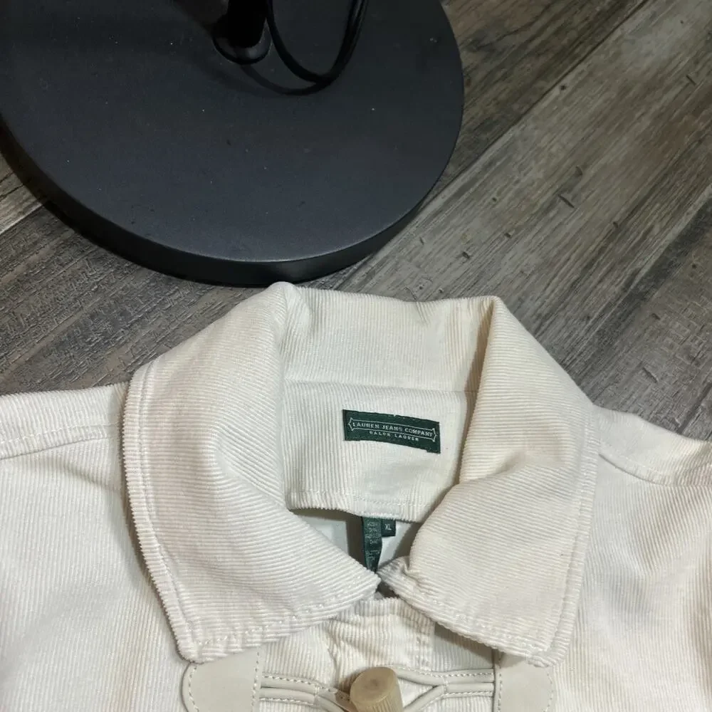$179 Ralph Lauren Womens Tundra - Fashio Peak Cream Corduroy Jacket XL - Picture 4 of 8